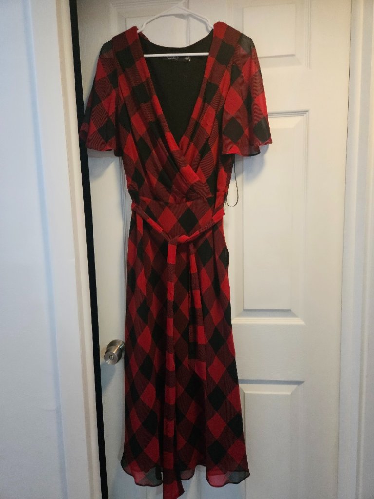Lauren Ralph Lauren Red And Black Checkered Dress